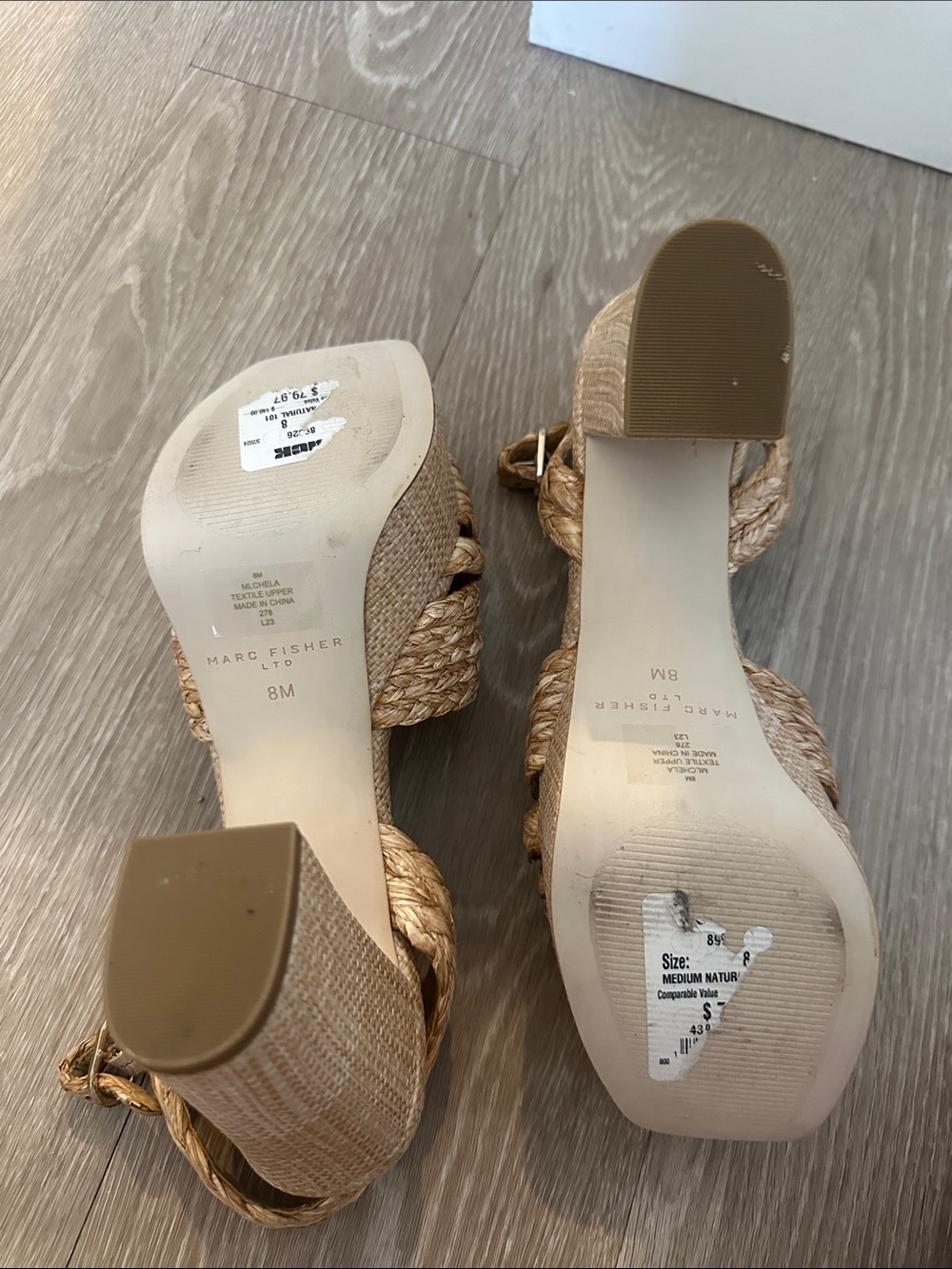 Marc Fisher Platform Heel Sandals Size 8 - Picture 6 of 8
